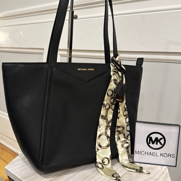 Michael Kors Handbags - Michael Kors Whitney Black Leather Tote